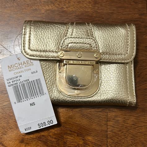 NWT Michael Kors Charlton Gold bifold 